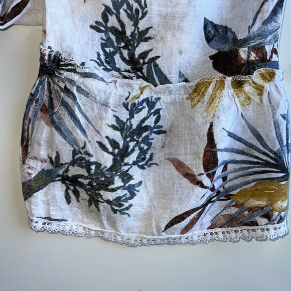 Francesca Bettini Boho Floral Print Open Front Kimono Cardigan Lace Trim OSFM - Picture 8 of 9